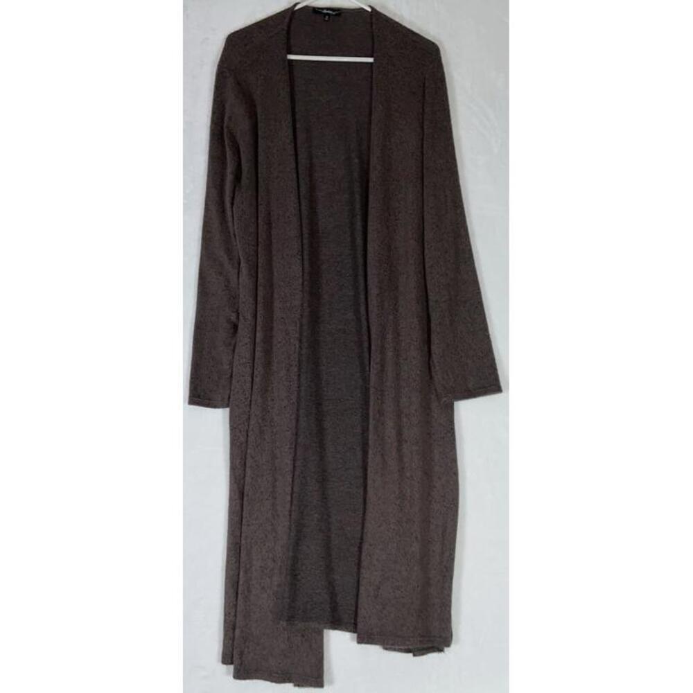 andree by unit 1x Open Front Embroidered Brown Beige Cream Neutral Tunic Cover